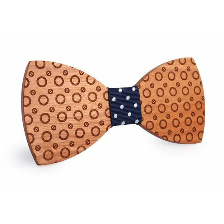 Men's Regular Polka Dot Wooden Bow Tie - Black - image 0