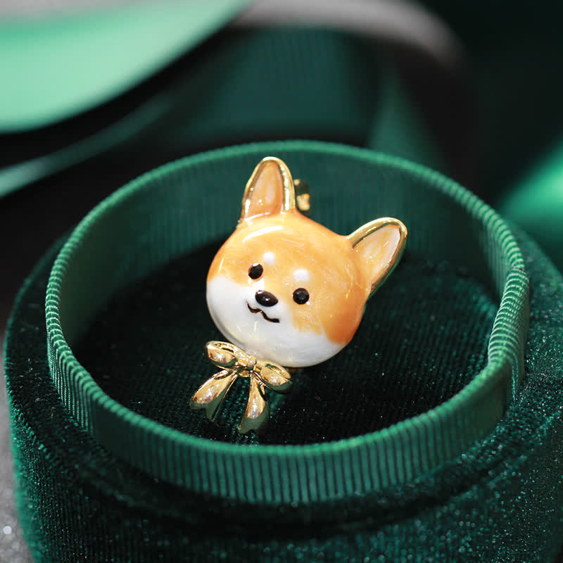 Unisex Cute Enamel Shiba Inu Dog Brooch - image 3