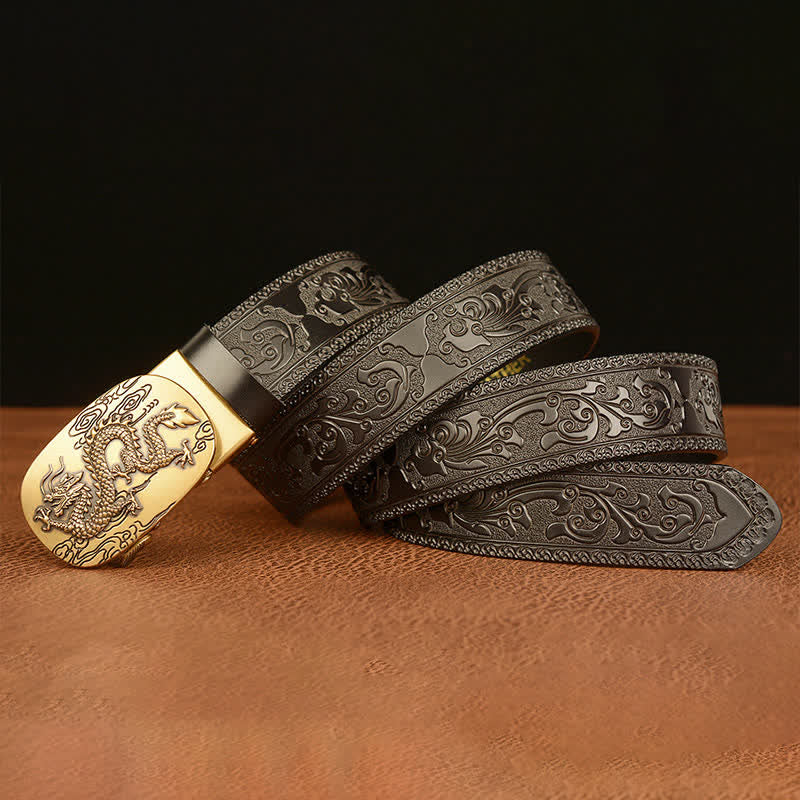 Men's Dragon Soaring In The Sky Leather Belt - image 12