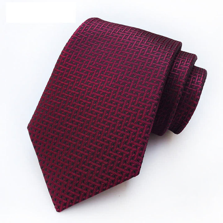 DarkRed Men's Extravagant Geometry Necktie - DarkRed - image 0