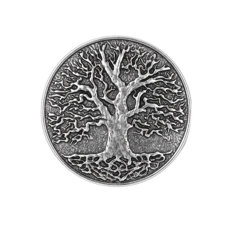 Men's DIY Tree of Life Round Buckle Leather Belt - image 6