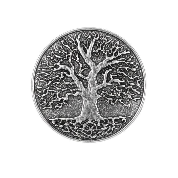Men's DIY Tree of Life Round Buckle Leather Belt - image 6
