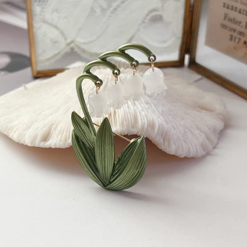 Women's Pure White Lily Of The Valley Brooch - image 6