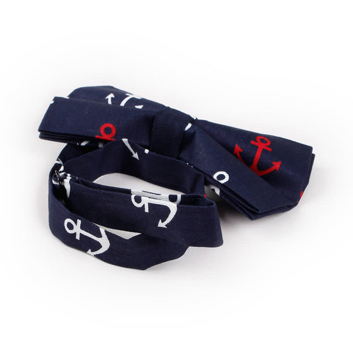 Men's Repeating Ship Anchor Motifs Bow Tie - image 3