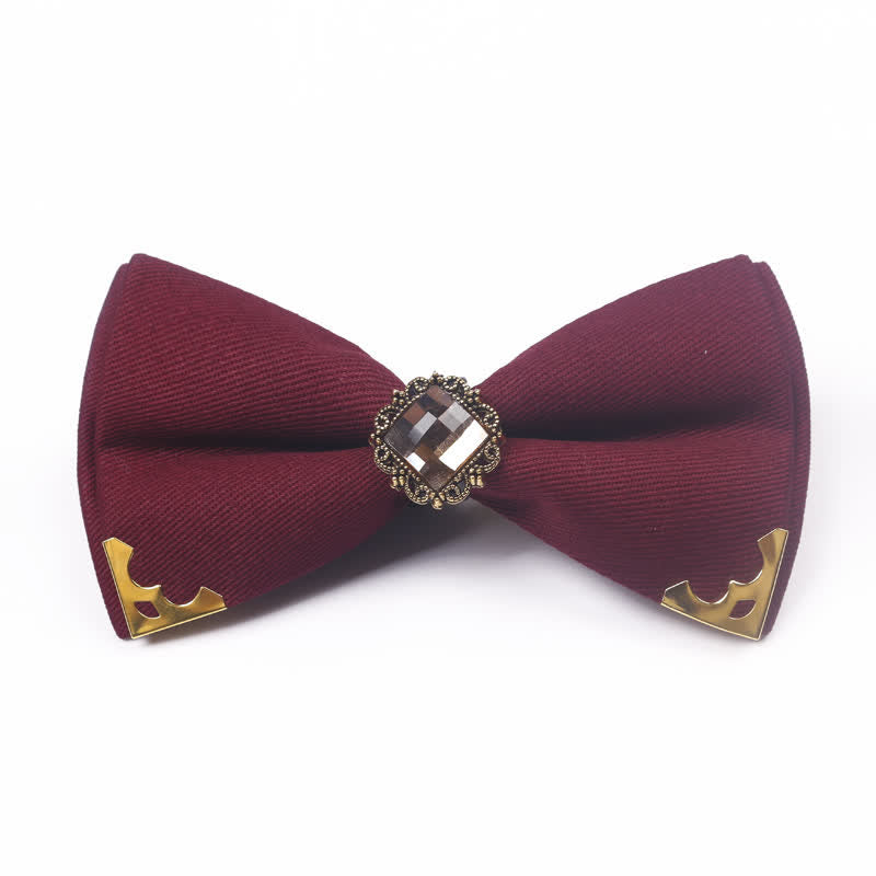 Men's Gem Golden Edge Cotton Bow Tie - Burgundy - image 1