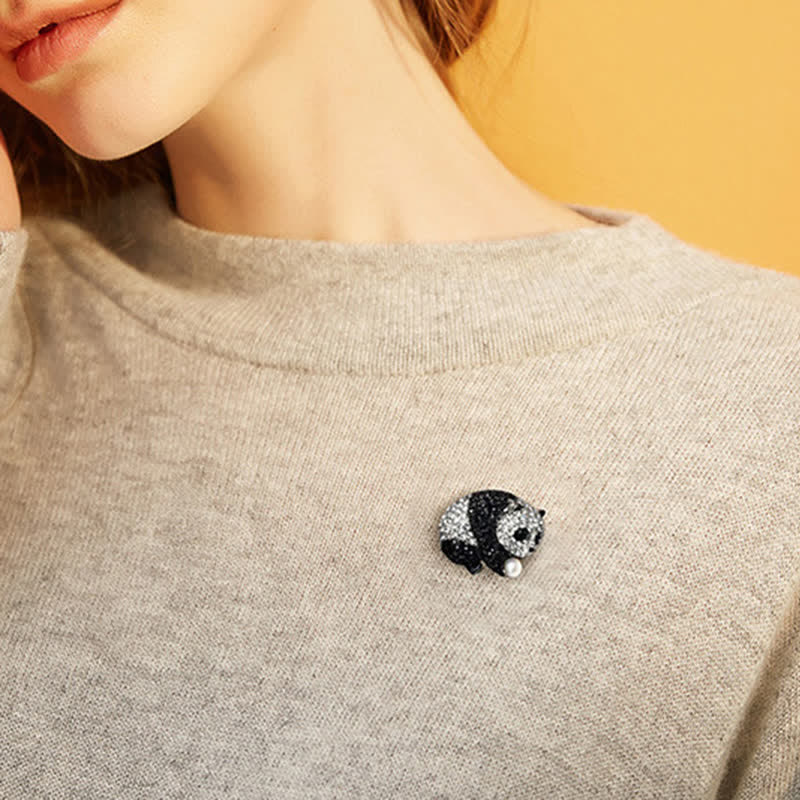Women's Panda Sparkling Body Brooch - image 3