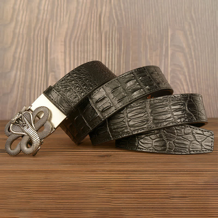 Men's Curled Cobra Alligator Pattern Leather Belt - image 22