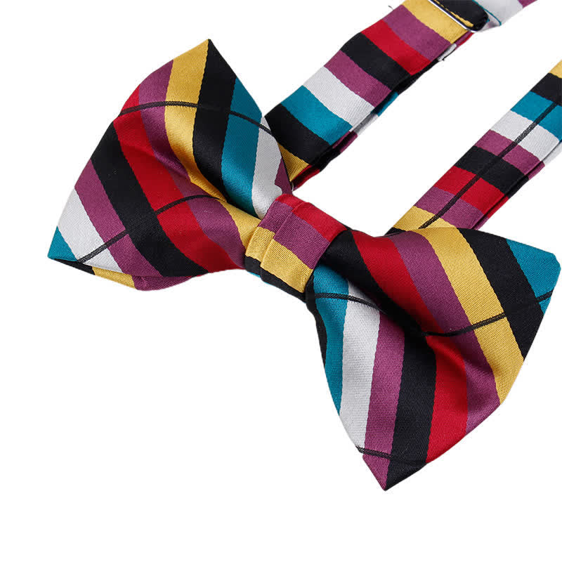 Men's Captivating Bright Striped Bow Tie - image 9