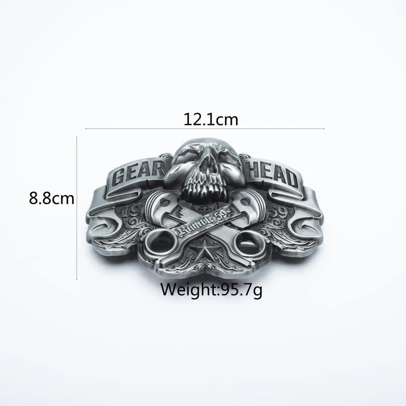 Men's Fancy Skull Gear Head Punk Leather Belt - image 5