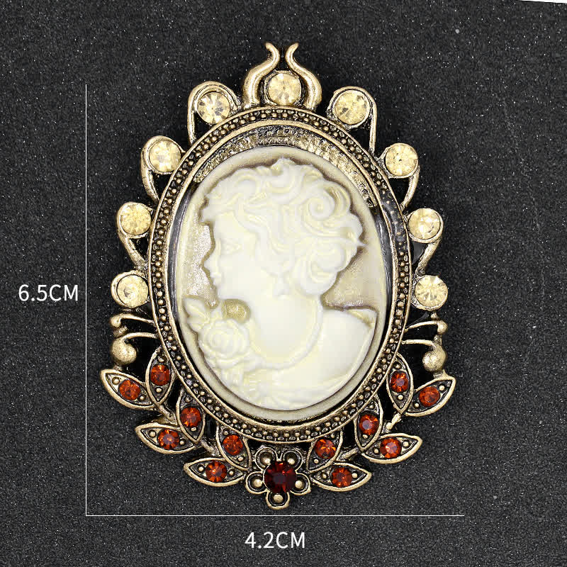 Women's Victorian Cameo Silhouette Leaf Brooch - image 1