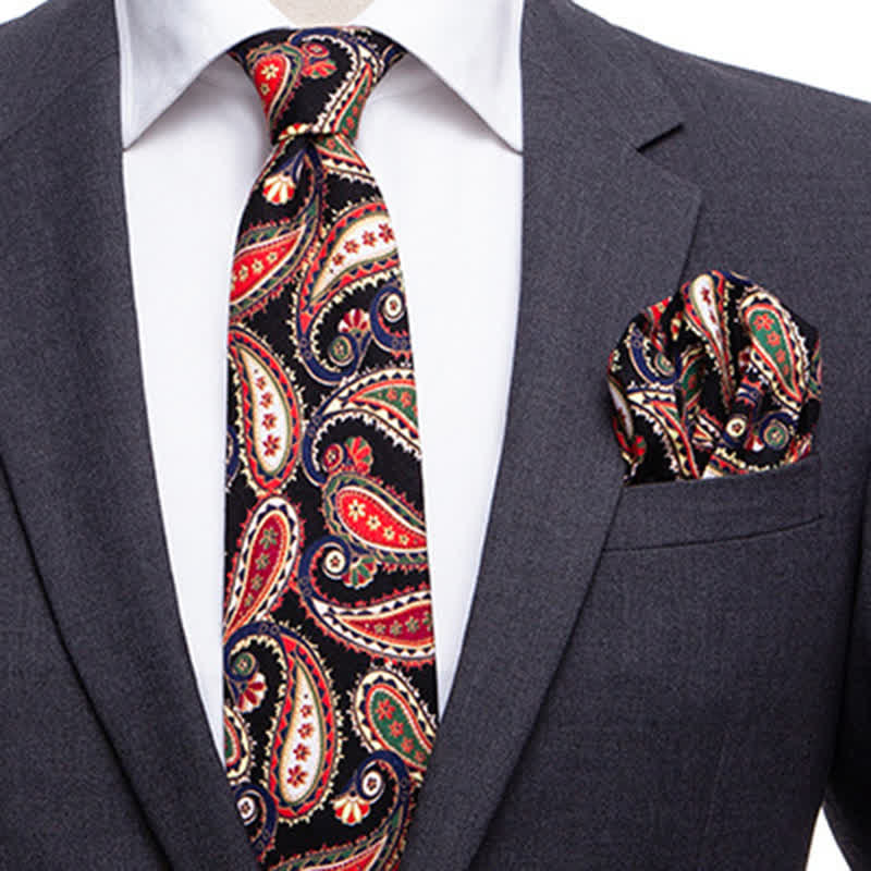 2Pcs Men's Exotic Paisley Necktie Set - image 0