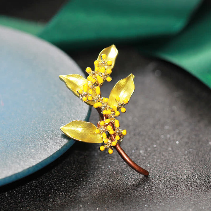 Women's Fragrans Leaves Branch Brooch - image 1