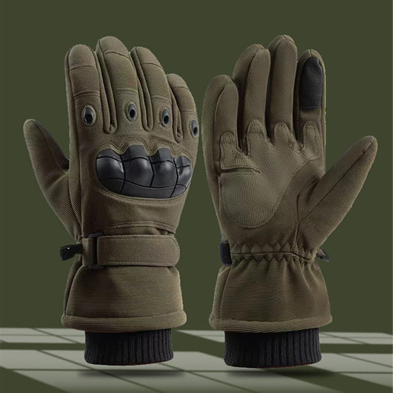 Winter Thermal All Finger Protective Tactical Gloves - Army Green - One Size - image 2