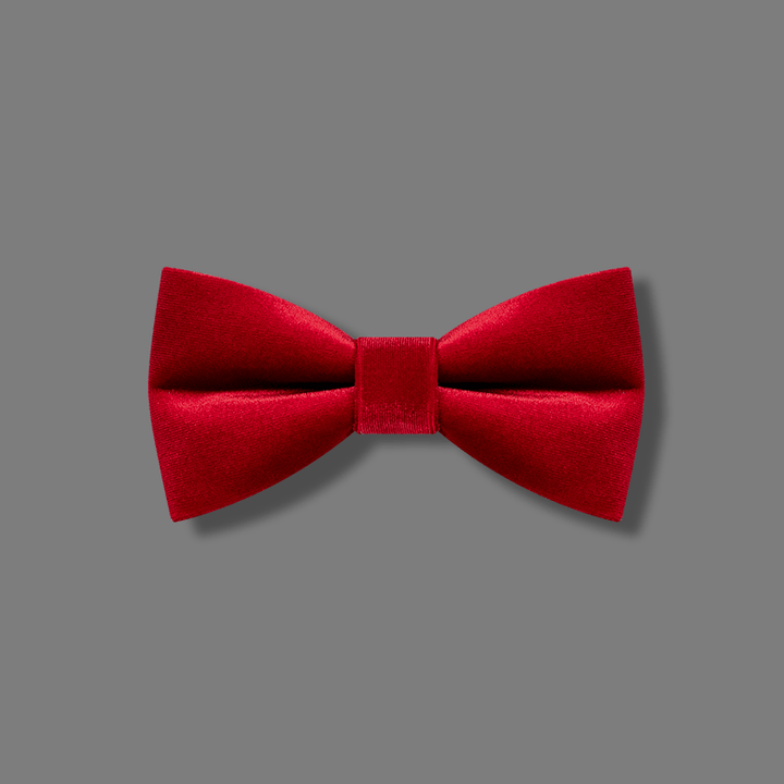 Men's Bright Red Solid Color Velvet Bow Tie - Bright Red - image 1
