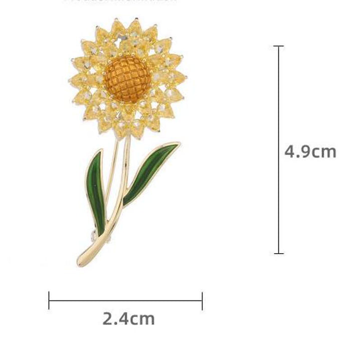 Women's Gold Sunflower Brooch - image 4
