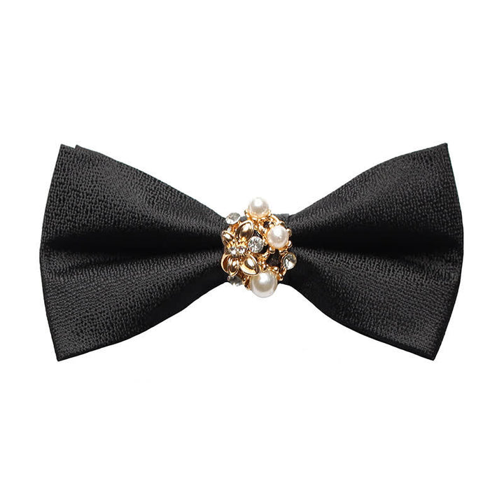 Men's Pearl Formal Tuxedo Bow Tie - Black - image 4