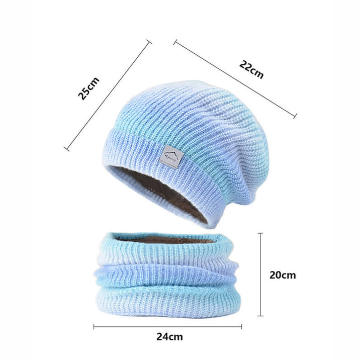 2Pcs Stretchy Gradient Color Hat Loop Scarf Set - image 3