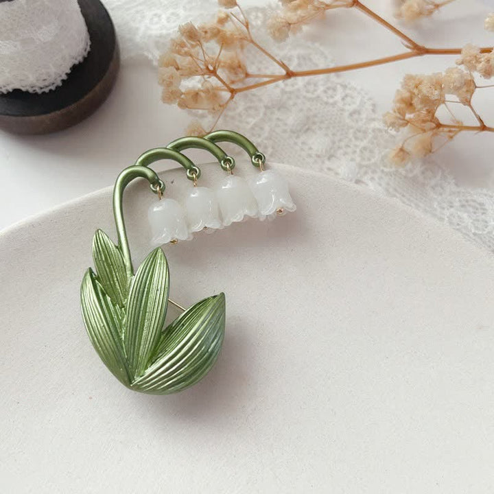 Women's Pure White Lily Of The Valley Brooch - image 5