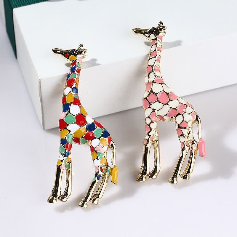 Women's Cartoon Glossy Enamel Giraffe Brooch - image 1
