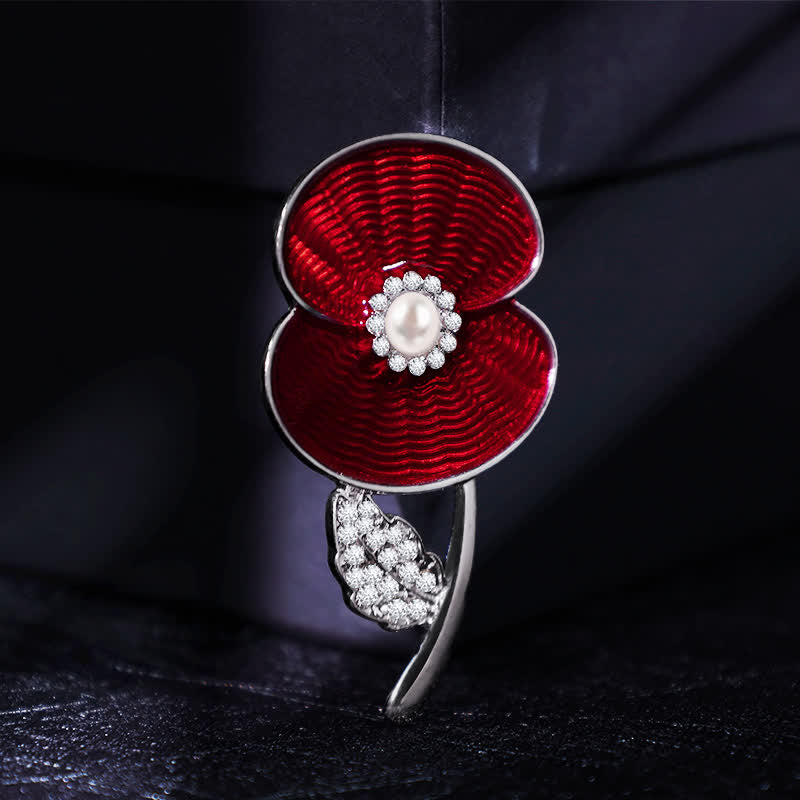 Women's Remembrance Day Poppy Brooch - Red - image 0