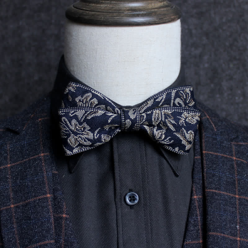 Men's Abstract Pattern Double Layers Bow Tie - image 0