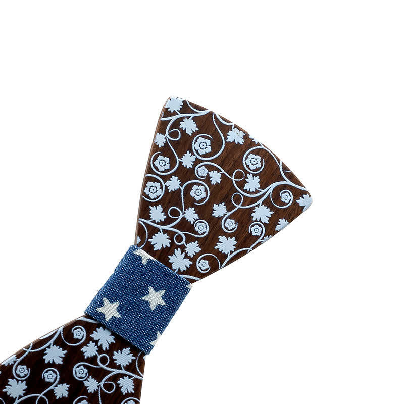 Kid Glorious Floral Printing Wooden Bow Tie - image 1