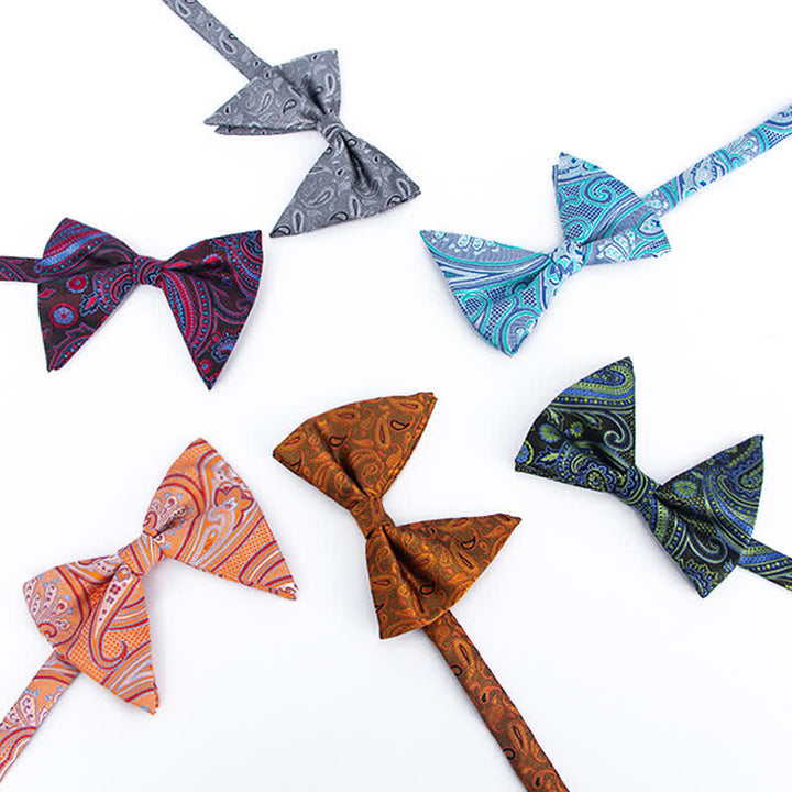 Men's Colorful Paisley Oversized Pointed Bow Tie - image 2