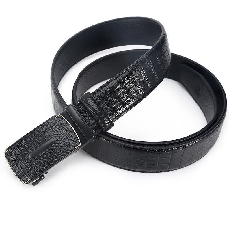 Men's Luxury Crocodile Skin Pattern Leather Belt - image 3