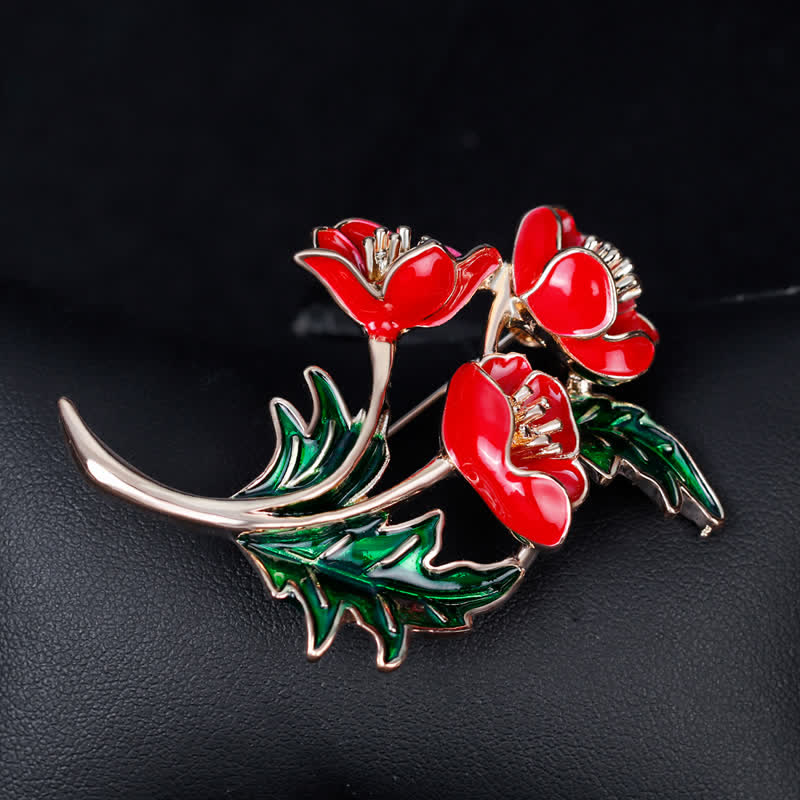 Unisex A Bunch Of Flower Poppy Brooch - image 1