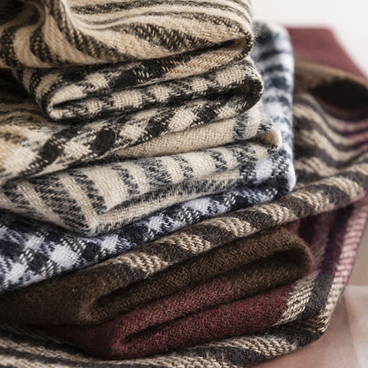 Women's Vintage Cozy Plaid Scarf - image 6