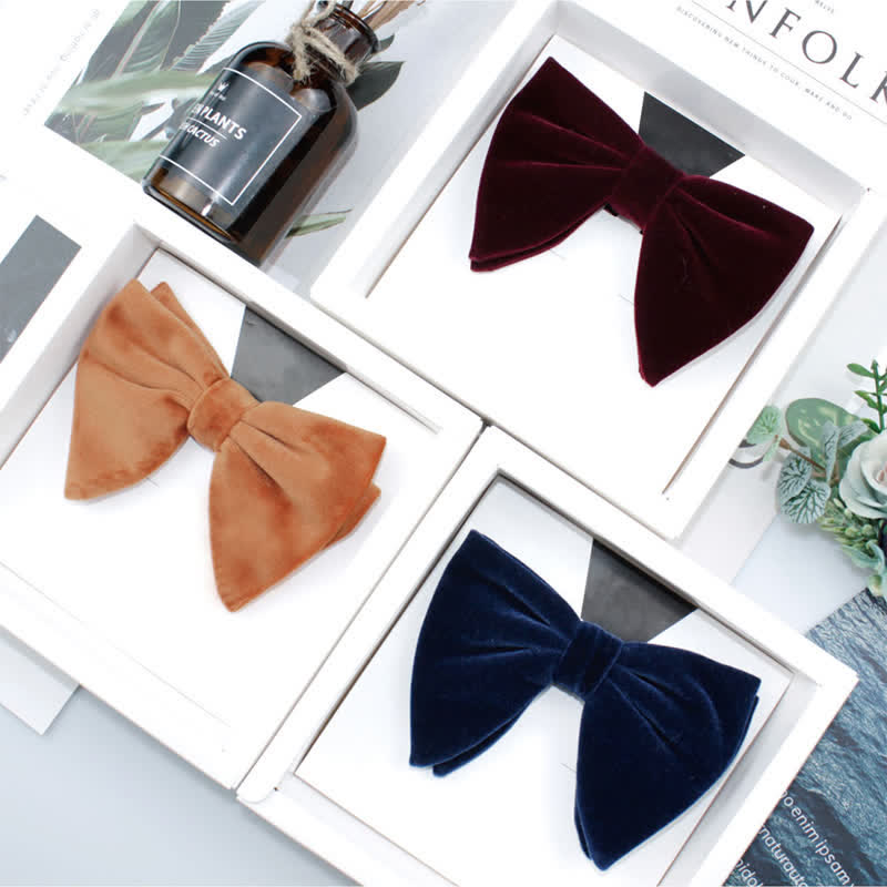 Men's Gentleman Oversize Droopy Velvet Bow Tie - image 4