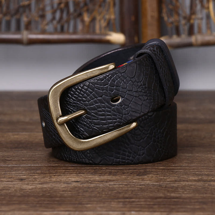 Men's Serpentine Snakeskin Grain Leather Belt - image 11