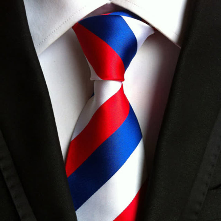 Men's Bright Colors Contrasting Striped Necktie - image 0