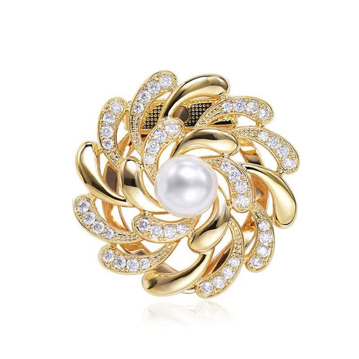 Women's Chrysanthemum Floral Buckle Brooch - image 2