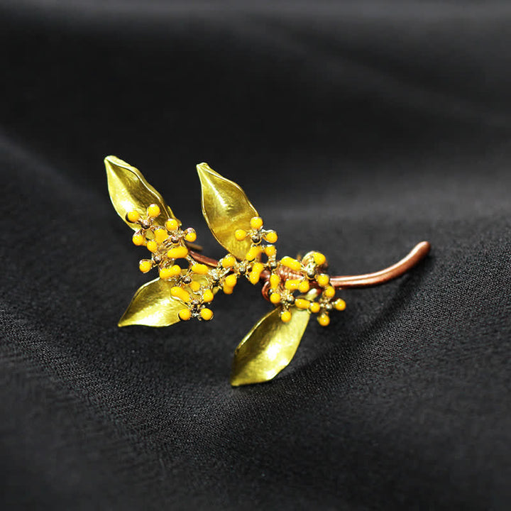 Women's Fragrans Leaves Branch Brooch - image 4