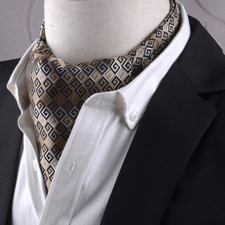 BurlyWood Greek Key Gentle Texture Cravat - BurlyWood - image 0