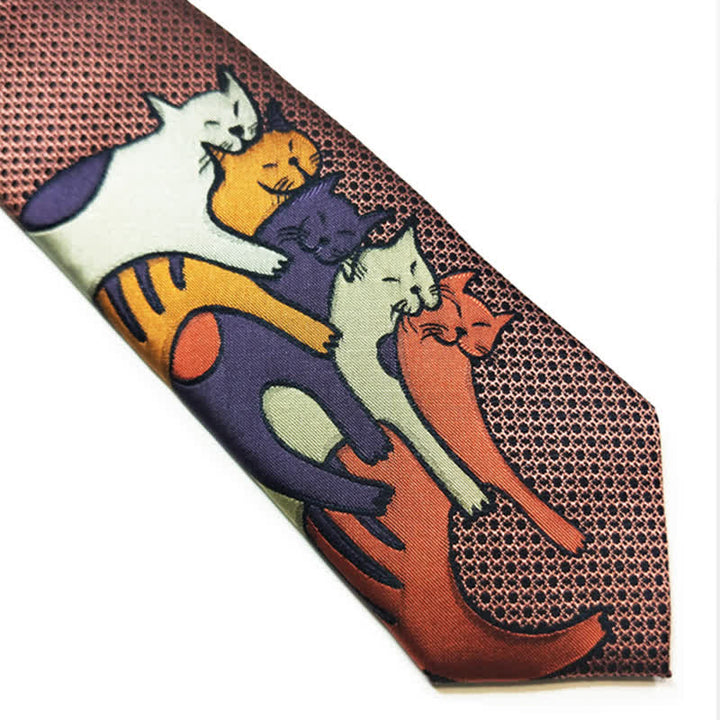 Men's Casual Sweetie Cats Snuggling Necktie - image 3
