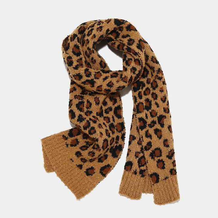 3Pcs Women's Leopard Print Hat Scarf Gloves Set - image 13