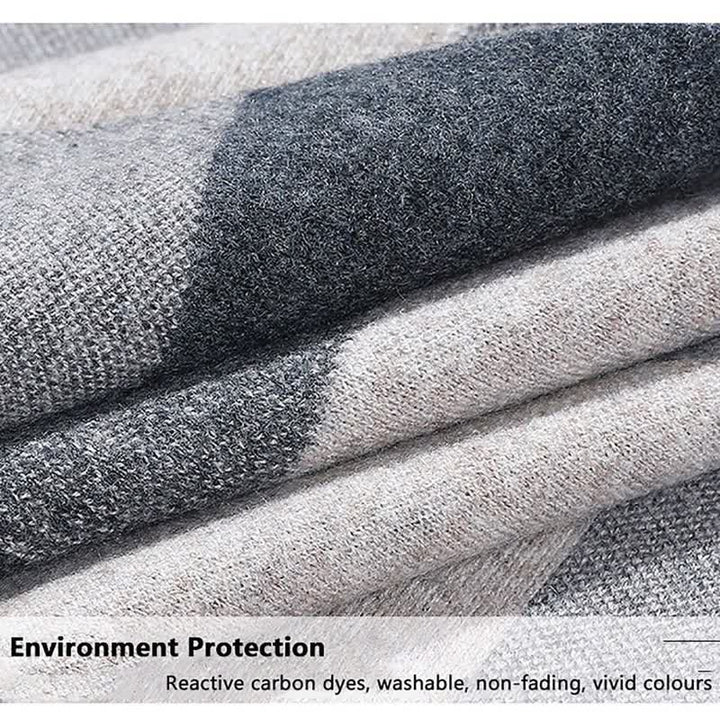 Men's Leisure Business Plaid Pure Wool Scarf - image 5
