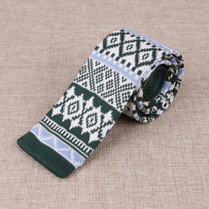 Men's Exotic Skinny Knitted Necktie - Style #5 - image 7