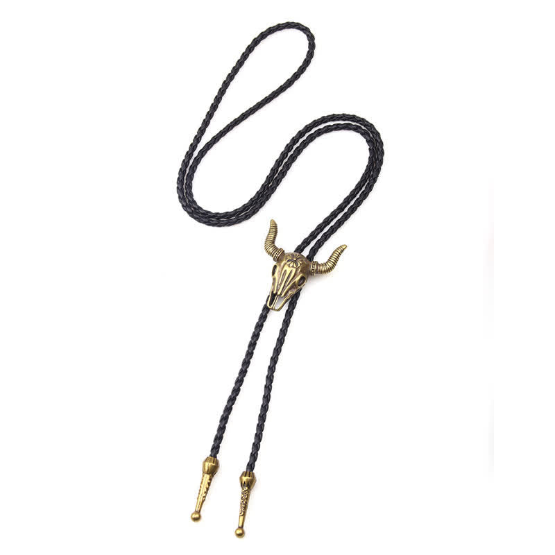 Vintage Native Style Bull Head Bolo Tie - image 6