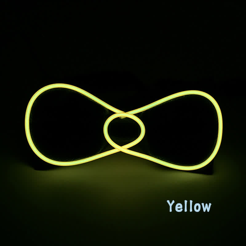 Flashing Round LED Glowing Bow Tie - Yellow - image 1