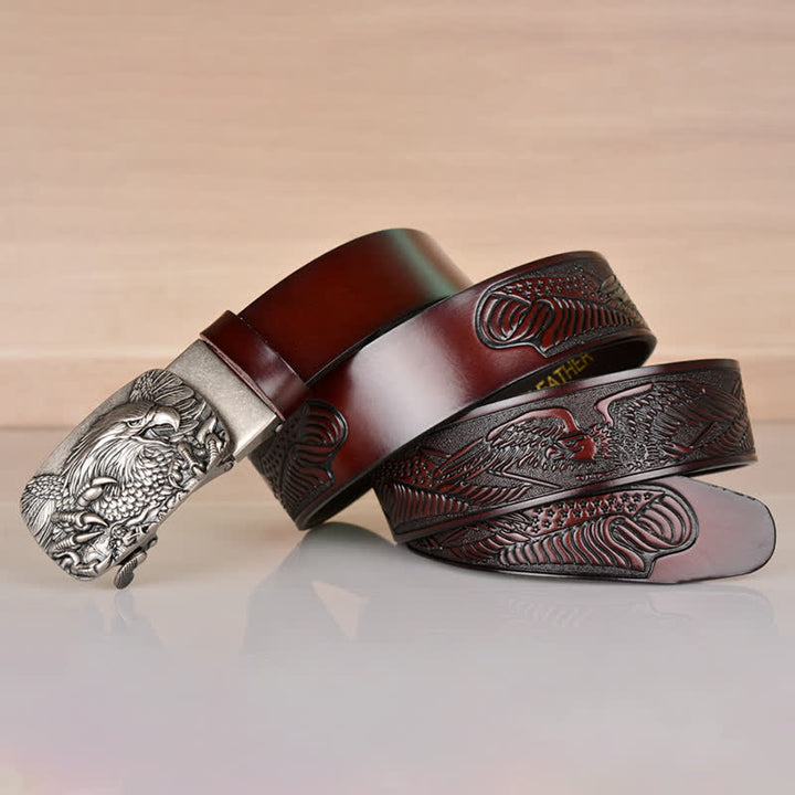 Men's Mighty Eagle Sharp Claw Automatic Buckle Leather Belt - image 9