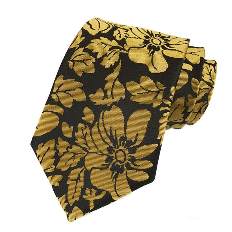 2Pcs Men's Garden Leaves Floral Necktie Set - image 1