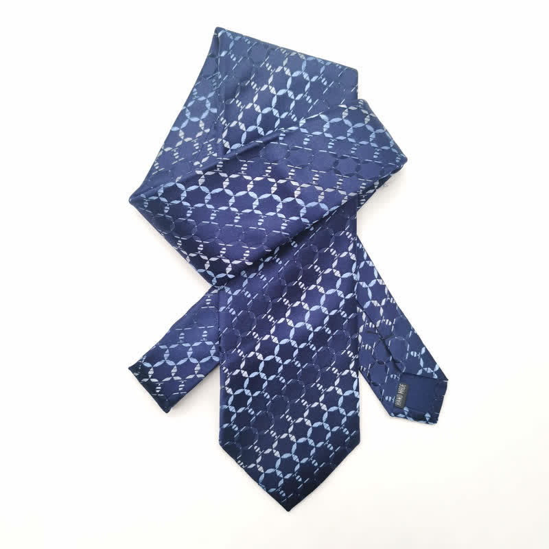Men's Graduated Striped Hexagon Pure Silk Necktie - image 1
