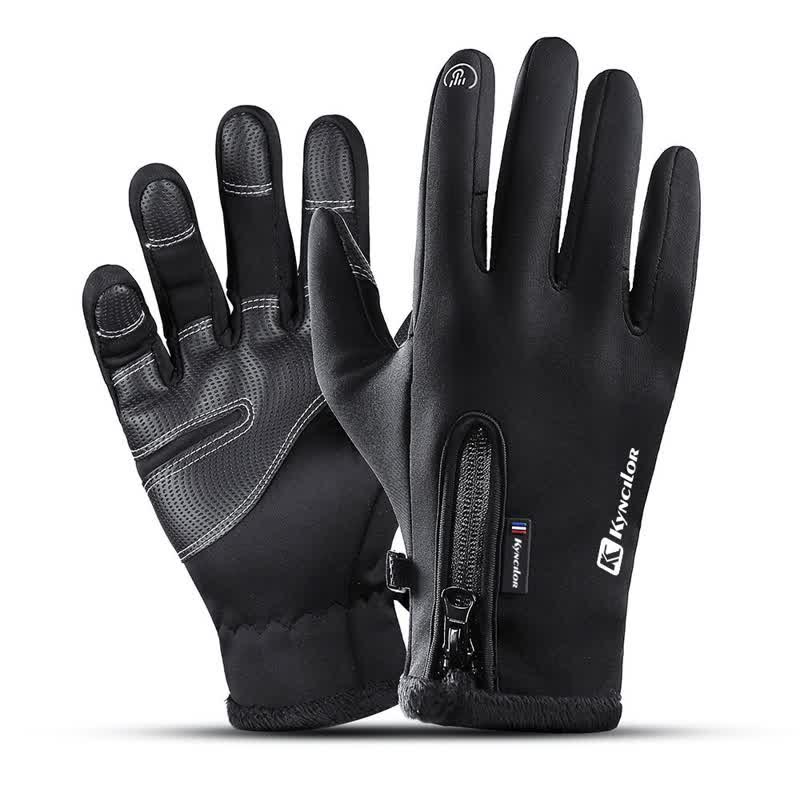 Outdoor Cycling Waterproof Zipper Tactical Gloves - Black - XL - image 0