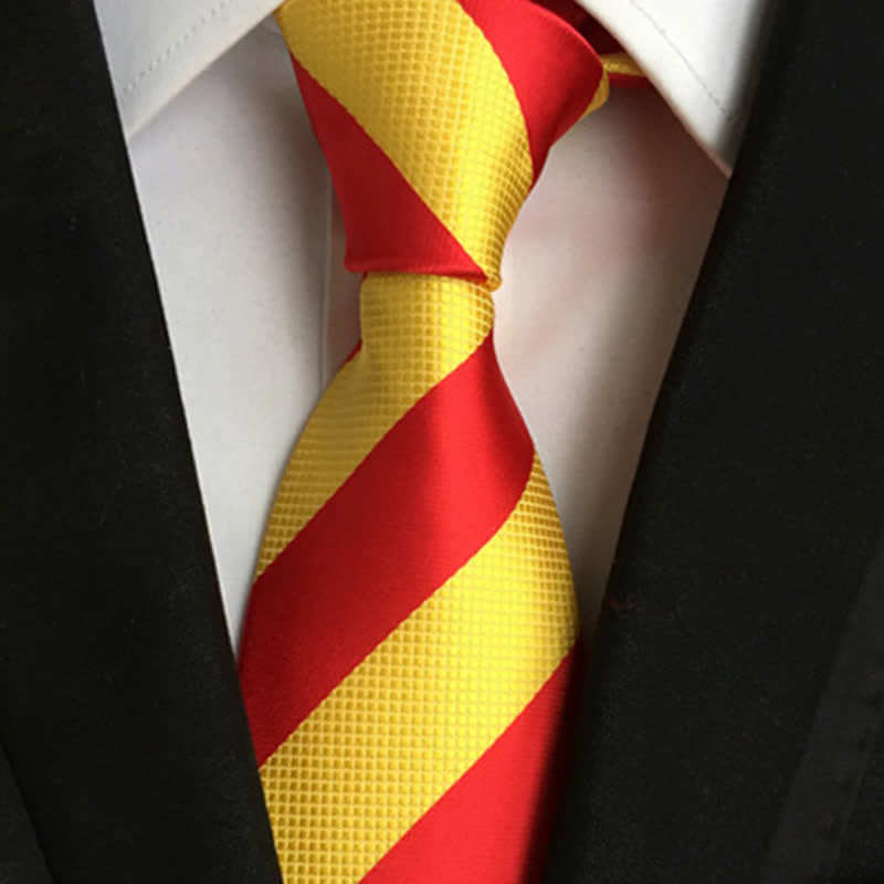 Men's Peppy Block Striped Necktie - Red & Yellow - image 0