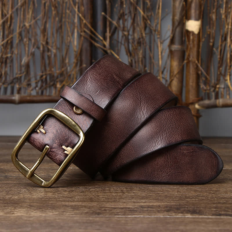 Men's Chic Distressed Cracked Leather Belt - image 3