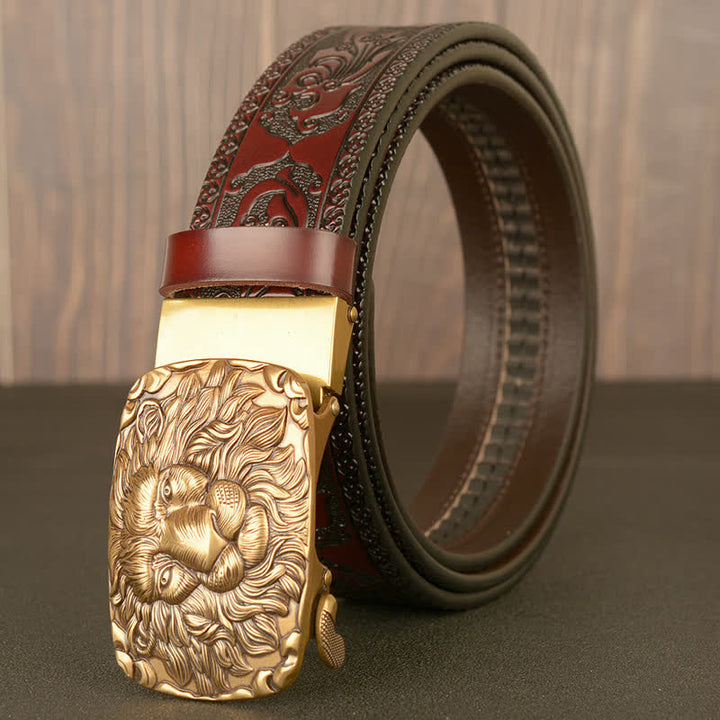 Men's Honor Male Lion Head Leather Belt - image 3
