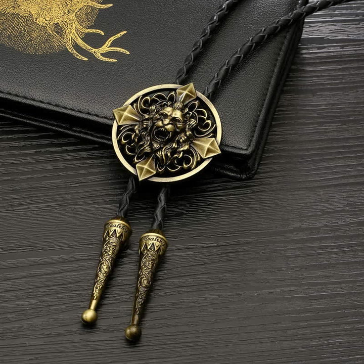 Novelty Animal Shape Howling Lion Bolo Tie - image 2